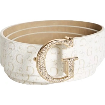 Guess pásek Rhinestone G Logo bílý s logem
