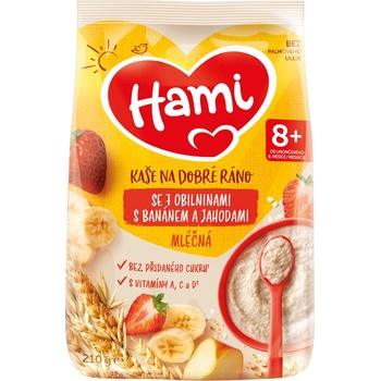 Hami Mléčná kaše se 7 obilninami banán jahoda 210 g