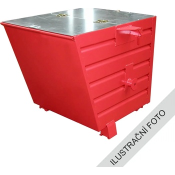 Happy End Výklopný kontejner TRV s víkem červená nosnost 2000 kg PLN 8825/CE