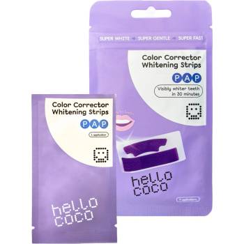 Hello Coco PAP Bělicí pásky na zuby s korektorem barev 7 aplikací 14 ks
