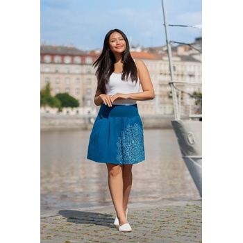 Himalife balonová sukně s kapsami Madia petrolejová s tyrkysovou