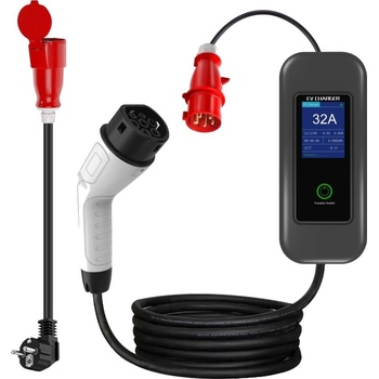 IMMAX NSE003 22kW 3fázová max. 32A výstup IEC 62196 Typ 2 adaptér CEE na Schuko 1 fáze 5m