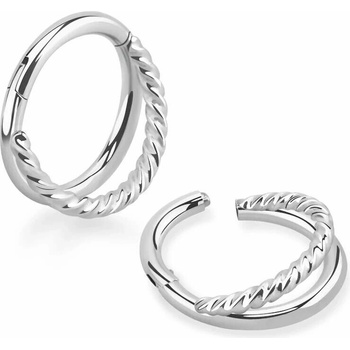 InfinityPierce.cz dvojitý zkroucený kroužek SGSH12 stříbrný