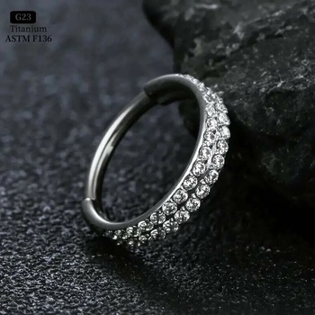 InfinityPierce.cz titanový kroužek s dvojitou řadou kamínků G23 SENLANSPKR04