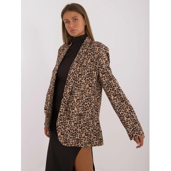 Italy Moda oversize sako s leopardím vzorem -dhj-ma-2002a.65-black-beige