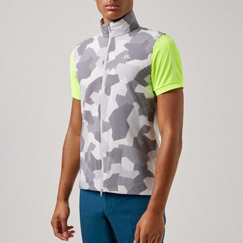 J.Lindeberg vesta Packlight Print Golf šedá/maskáč