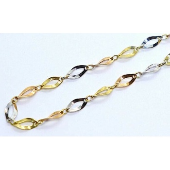 Klenoty Budín Dámský pevný zlatý náramek ze tří barev zlata HK7134