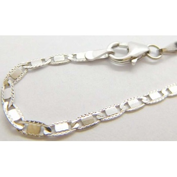 Klenoty Budín dámský zlatý gravírovaný náramek z bílého zlata žiletka 3090205