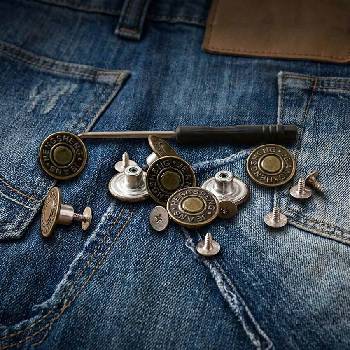 Knoflík na džíny 10ks+šroubovák
