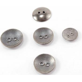 Kovový knoflík - matná stříbrná - průměr 1,7 cm, 2,3 cm 2,5 cm 2,5 cm_CEZ1653