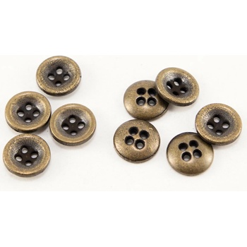 Kovový knoflík - staromosazná - průměr 1 cm