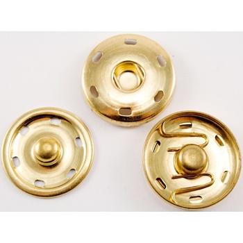 Kovový patentek - lesklá zlatá - průměr 1,9 cm