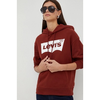 Levi's bavlněná mikina dámská s potiskem hnědá