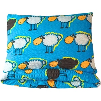 Margitex povlečení Ovce modré krep 90 x 130 cm 40 x 60 cm
