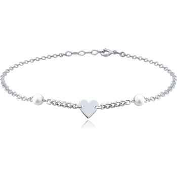 Minet Zlatý náramek z bílého zlata s bílými perlami JMG0006WSB18