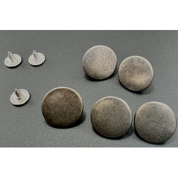 Narážecí knoflík hladký - průměr 2 cm - matná tmavá stříbrná
