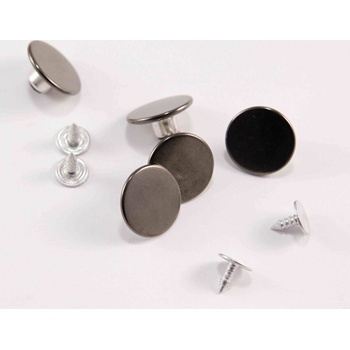 Narážecí knoflík - průměr 1,7 cm - stříbrná tmavá