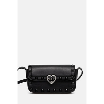Pinko kabelka koženková s cvoky černá Up