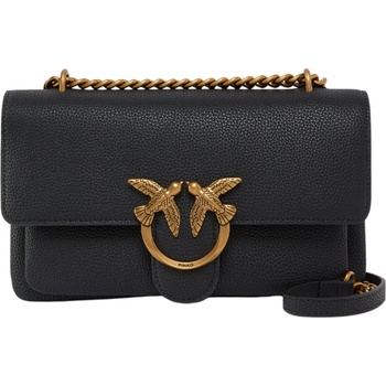Pinko Love one mini kožená crossbody kabelka černá