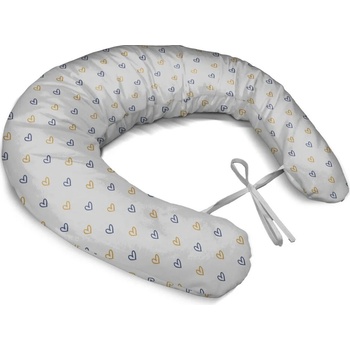 Sablio Těhotenský polštář Malované srdce na bílé