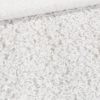 Šatovka / krajka LILI 1 elastická, bílá, š.150cm (látka v metráži)