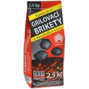 Servis Les grilovací brikety, dřevěné uhlí, 2,5 kg