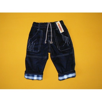 Shara zateplené manšestrové kalhoty tmavěmodrá