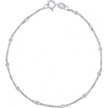 SILVEGO Zlatý náramek Singapur z bílého zlata s broušenými destičkami - 1,9 mm FNN1703BGW