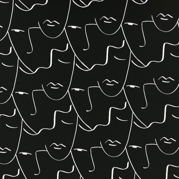 Softshell černý, bílé obličeje, š.145