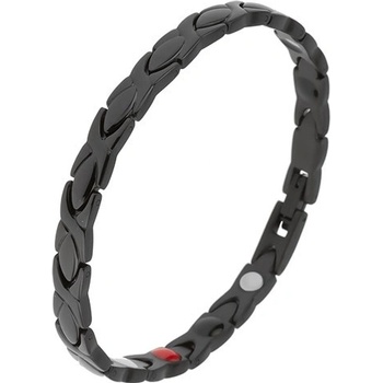 Šperky eshop černý z oceli lesklé články glazovaný povrch magnety SP25.11