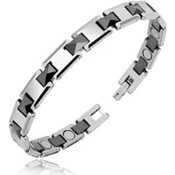 Šperky eshop magnetický wolframový s černými spoji vysoký lesk AB11.14