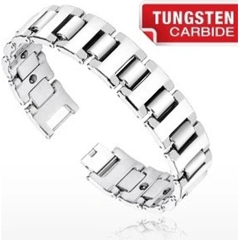 Šperky eshop magnetický wolframový široké stříbrné H články Q8.10