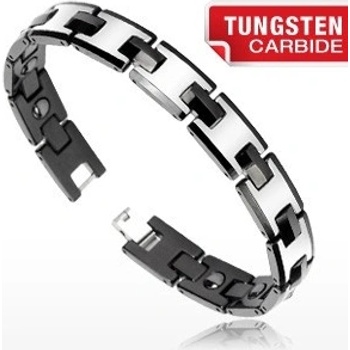 Šperky eshop wolframový magnetický stříbrná a černá lesklé články Q24.17
