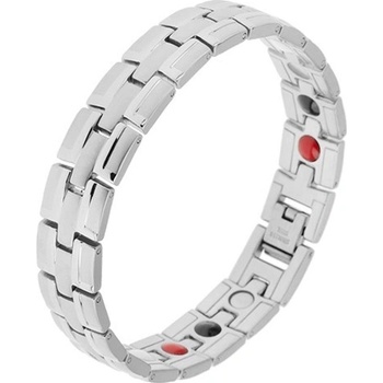 Šperky eshop z oceli stříbrná matné články s lesklými dekoracemi magnety SP18.16
