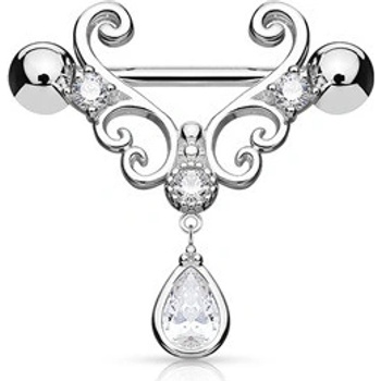 Šperky4U Ozdobný piercing do bradavky BR01026