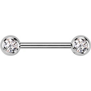 Šperky4U piercing do bradavky TITAN čiré zirkony TIT1435-C