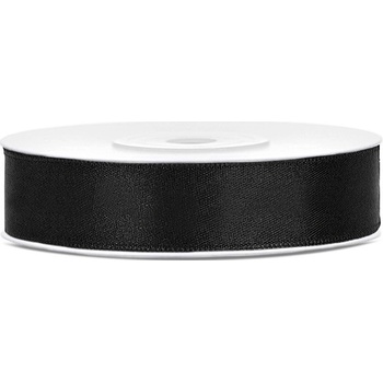 Stuha saténová černá 12 mm, délka 25 m