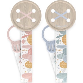 Suavinex klip na dudlík se stuhou Dream růžová