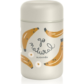 Suavinex Termoska na příkrmy Go Natural Banánová šedá 400 ml