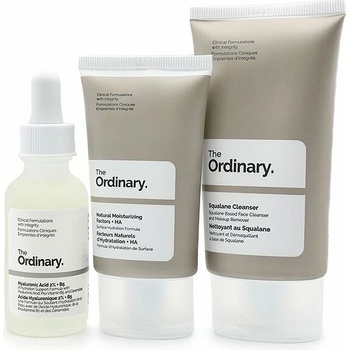 The Ordinary The Daily Set Squalane Cleanser odličovač s hydratačním účinkem 50 ml + Natural Moisturizing Factors + HA hydratační krém na obličej 30 ml + Hyaluronic Acid 2% + B5 hydratační sérum s cer