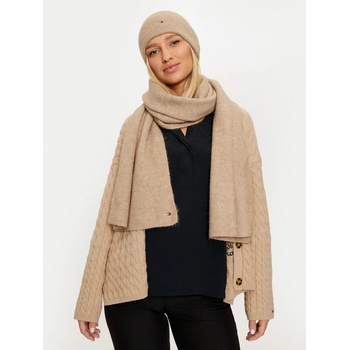 Tommy Hilfiger dámská béžová čepice a šála AW0AW17124