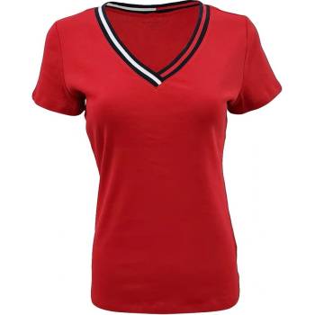 Tommy Hilfiger dámské tričko V-neck 959-613 červené