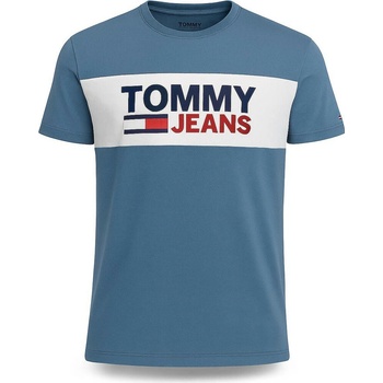 Tommy Hilfiger pánské tričko s krátkým rukávem Essentia Wide Logo light blue