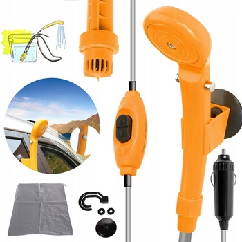 TURISTICKÁ SPRCHA S PONORNOU PUMPOU DO ZÁSUVKY SAMOCH. 12V 60W 10L/MIN