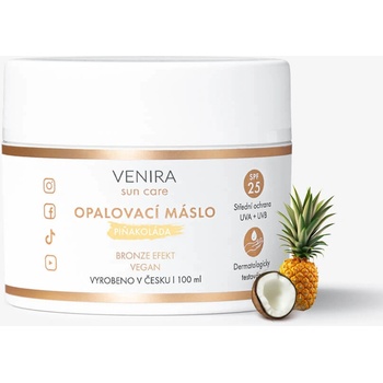 VENIRA opalovací máslo, bronze, SPF25 piňakoláda, 100 ml