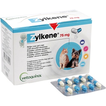 Vetoquinol Zylkene 75 mg pro kočky a malé psy do 10 kg 100 kapslí