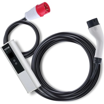 Vevor přenosná nabíječka typ 2 11 kW EV 16A CEE 16 7,5 m 230V/400V obrazovka 3 fáze