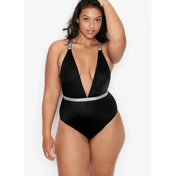 Victoria's Secret dámské jednodílné plavky Shine Strap s kamínky černé