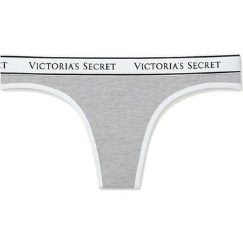 Victoria Secret Tanga Bavlněné Kalhotky šedé