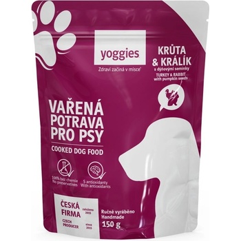 Yoggies Adult vařená potrava krůtí a králičí maso s dýňovými semínky a kloubní výživou 150 g